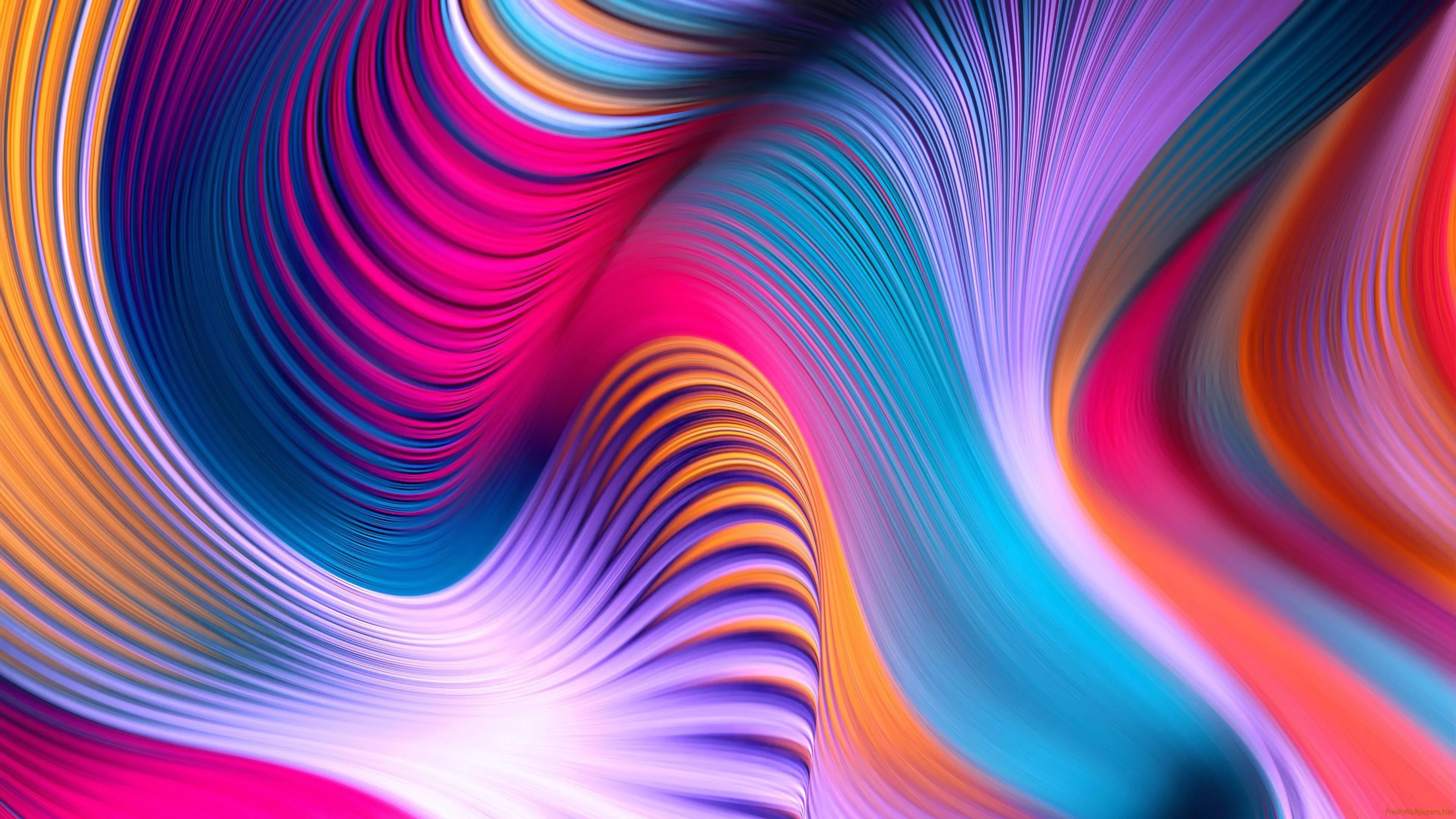 Hình nền iPhone đẹp với những dải màu neon uốn lượn sống động