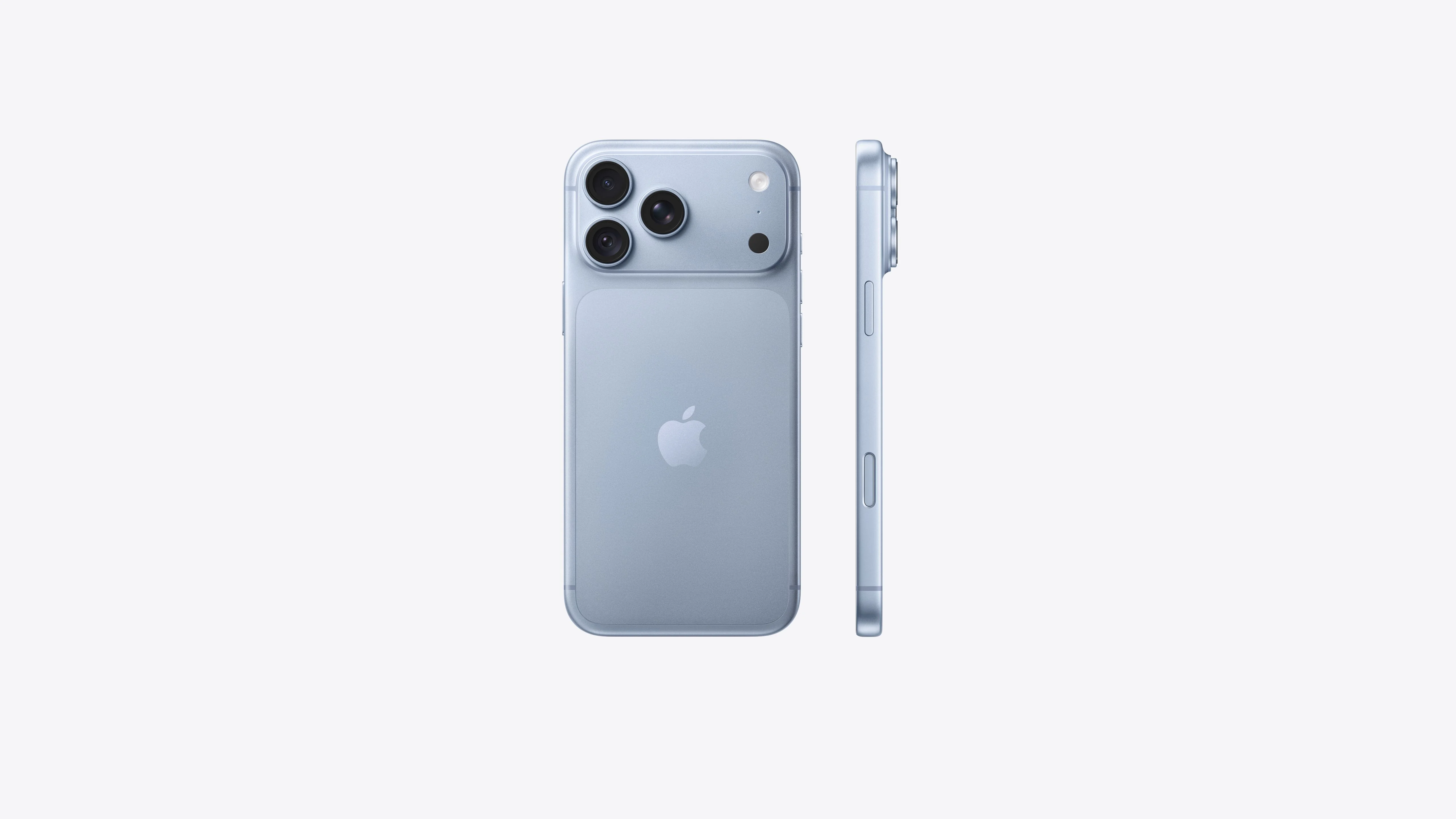 Hình ảnh cận cảnh mặt lưng và cạnh bên của mẫu iphone 18 pro max màu xanh hiện đại