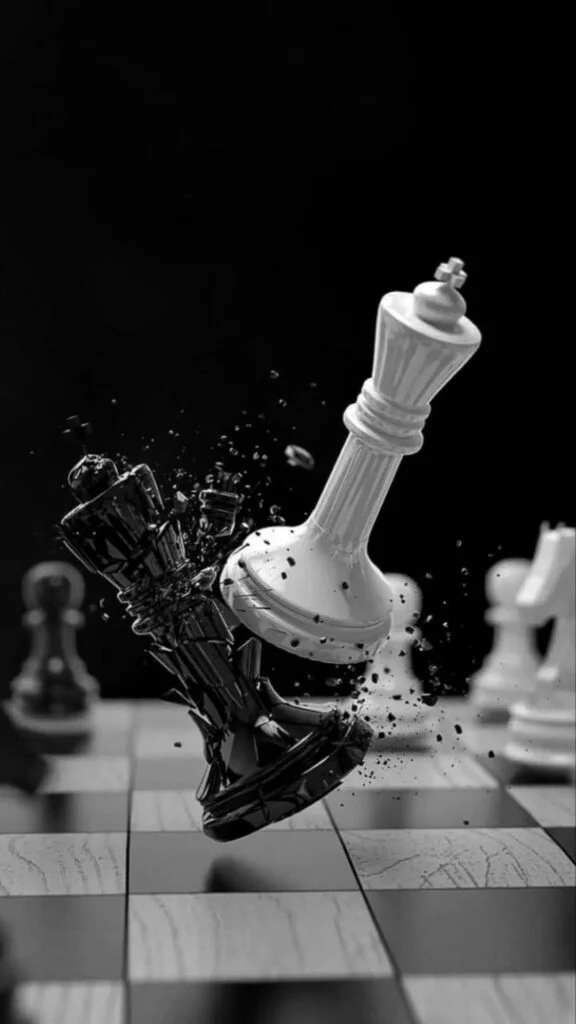 Hình nền bàn cờ với quân cờ đổ.
